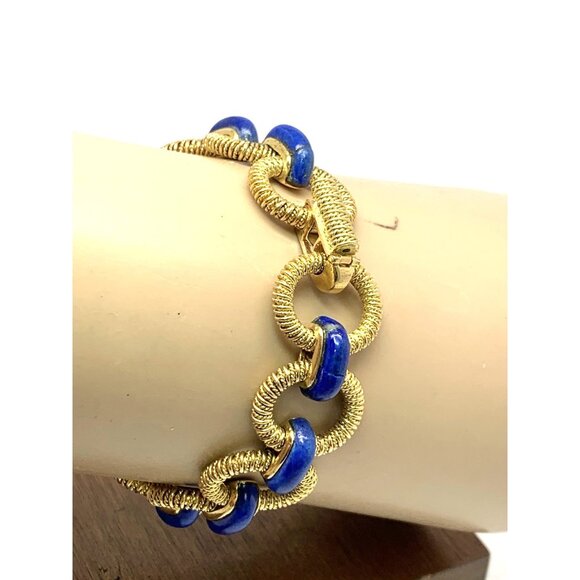 Longines Women's Watch Blue Lapis 18k Yellow Gold Vintage Swiss Hand Wind 27mm - Picture 10 of 14